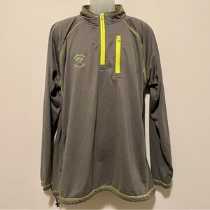 Men's Gray and Neon Green “Minnesota Lake Country” 1/4 Zip Pullover | Size XXL